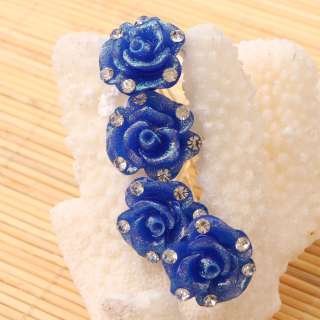   Charming 8 Color Jewelry Flower Hair Pins resin rhinestone alloy