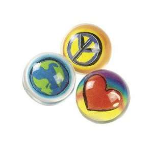  Peace Love Earth Bouncing Balls (1 dz) [Toy] Toys & Games