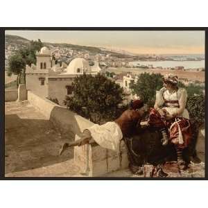   woman and child on terrace, I, Algiers, Algeria