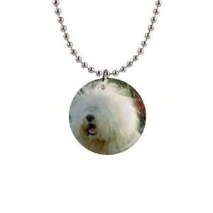  Old English Sheepdog Button Necklace B0735 Everything 
