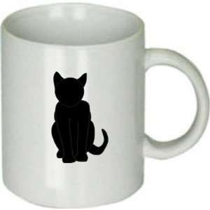  Cat Silhouette, Outline, Black, Cat, Animal Mug 