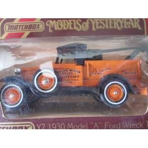  Model a Ford Wreck Truck (Orange) Barlow Motor Logo Matchbox Model 