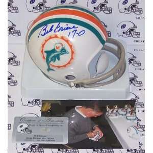  Bob Griese Hand Signed Dolphins 2 Bar Mini Helmet Sports 