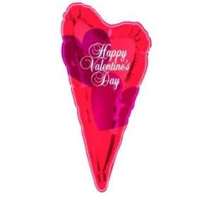  Happy Valentine Day Hearts Jumbo Slim Mylar Balloon 