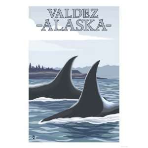  Orca Whales #1, Valdez, Alaska Giclee Poster Print, 24x32 