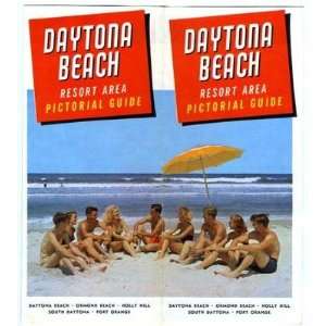  Daytona Beach FL Resort Area Pictorial Guide Poster 50s 