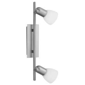  Eglo 86214A Ares 1, Nickel/Frosted, 2 Light Opal Track 