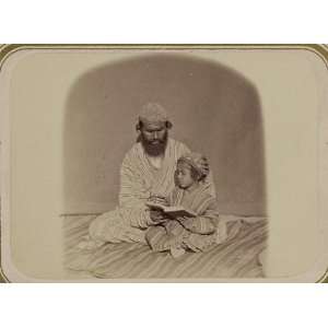  Jewish man,boy,reading,book,lessons,education,c1865