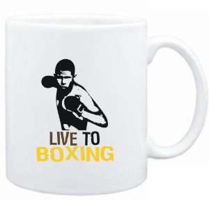  Mug White  LIVE TO Boxing  Sports