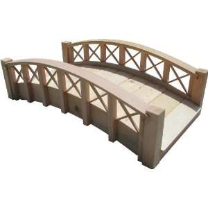 Wood Garden Bridge with Lattice Railings, Natural, 4 Long X 15 1/2 