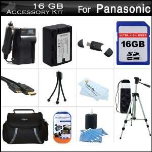 16GB Accessory Kit For Panasonic HC V700, HC V700M, HC V500, HC V500M 