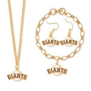  SAN FRANCISCO GIANTS OFFICIAL LOGO GOLD JEWELRY GIFT SET 