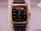 Black Hills Gold Ladies Wrist Watch Black Dial 12K Leav