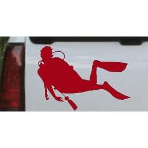  Diver Sports Car Window Wall Laptop Decal Sticker    Red 