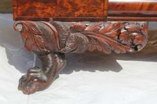 Late Federal/Early Mahogany Empire American Carved Sofa, 1820s  