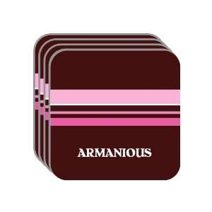 Personal Name Gift   ARMANIOUS Set of 4 Mini Mousepad Coasters (pink 