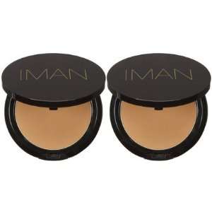 Iman Cosmetics Luxury Pressed Powder, Clay Medium Dark, 2 ct (Quantity 
