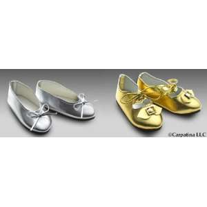 Gold & Silver Princess Doll Shoes ~ Made for 18 Slim all Vinyl Dolls 