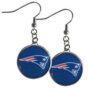   England Patriots Charm Dangle Earrings With Team Logo 