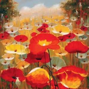  Lucas Santini 27W by 27H  Meadow Poppies IV CANVAS 