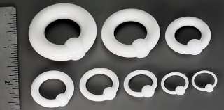 14g 00g Acrylic WHITE Captive Bead Ring   Price Per 1  