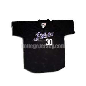 Black No. 30 Game Used Portland Sports Belle Baseball Jersey (SIZE XXL 