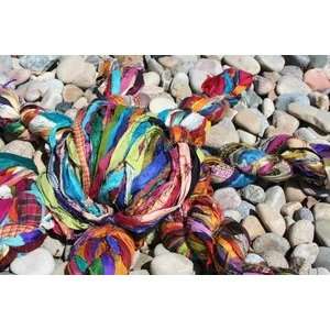  Tibet Jewels Silk Sari Strip Ribbon Yarn Arts, Crafts 