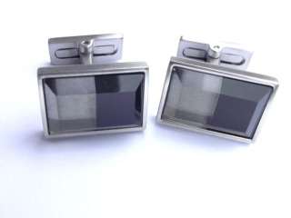 Black & clear prism cufflinks by Amway Boutique  