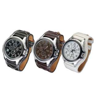   Popular Cool New Leatheroid Band Unisex Teenagers Wrist Watch VAH
