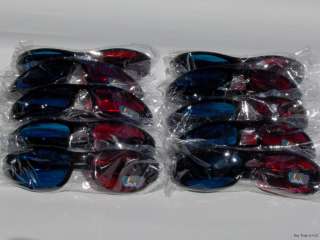10 Pairs Kids 3D Anaglyph Glasses Red Cyan/Blue Plastic  