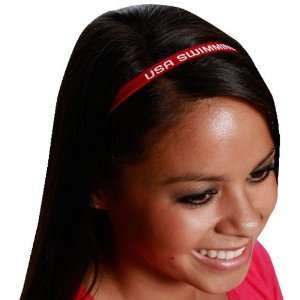  USA Swimming Red Elastic Headband