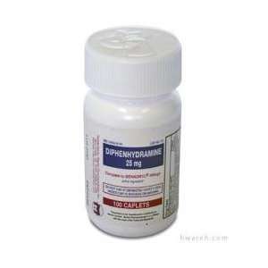  Diphenhydramine 25mg Caplets 100 Count (Generic Benadryl 