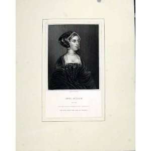   Anne Bullen 1830 Antique Print Fine Art People
