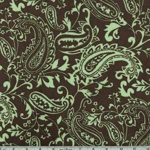  60 Wide Minky Paisley Brown/Sage Fabric By The Yard 