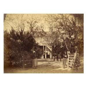 Liberated Slave and Union Soldiers Stand at Entrance to Plantation of 