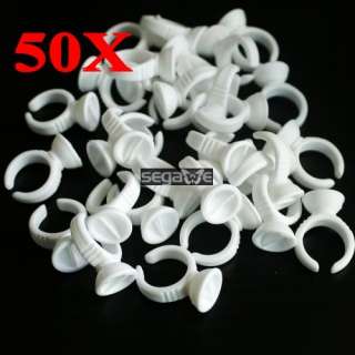 50X Permanent makeup Plastic Ring/Ink Tattoo Holder Cup  