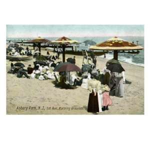 Seaside scene in Asbury Park, New Jersey Giclee Poster Print by Hugh 