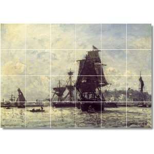  Johan Jongkind Ships Bathroom Tile Mural 28  24x36 using 