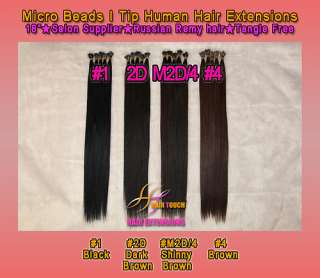 18 Micro Beads I Tip Russian Human Hair Extensions  