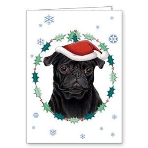  Holiday Xmas Seasons Greeting Card   Pug