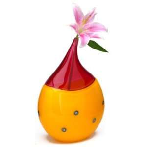 Incalmo Raindrop Vase Yellow/Ruby