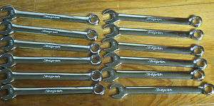 New Lot of 12 Snap On OEX120 3/8 12 Point Combination Wrenches 