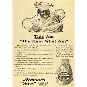  1910 Ad Armour Star Ham Bacon Meat Butcher Cutlery Black 