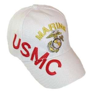   Cap/Hat   USMC Armed Forces   White Embroidered