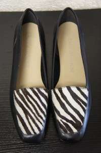 ENZO ANGIOLINI Zebra Stripe Hair Calf Loafers Flats Mocs Shoes Liberty 