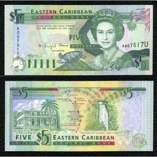 East Caribbean Sts. (Anguilla) P 26u ND(1993) 5 Dollars  