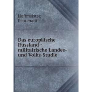   militairische Landes  und Volks Studie lieutenant Hoffmeister Books