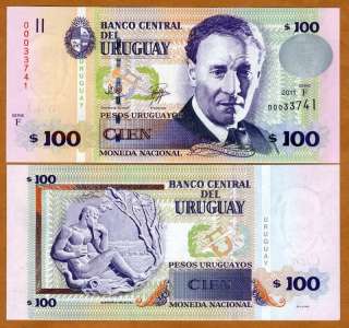Uruguay 100 Pesos Uruguayos 2011 P 88 New UNC  Low S/N  