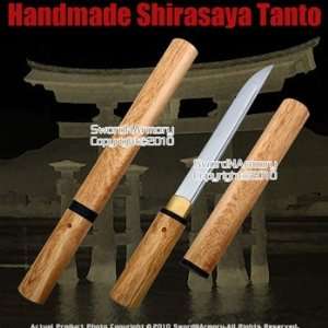  Shirasaya Tanto Handmade Japanese Samurai Sword Sharp 