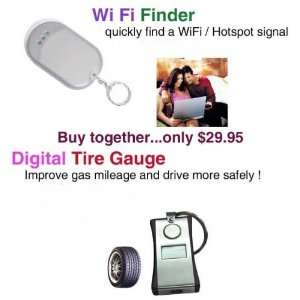   Digital Tire Gauge and Wi Fi Hotspot Finder Combo Electronics